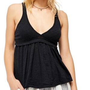 Free People Zinia V-Neck Babydoll Tank Top Size M